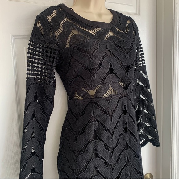 Premonition Black Crochet Lace Midi Dress - Picture 6 of 9